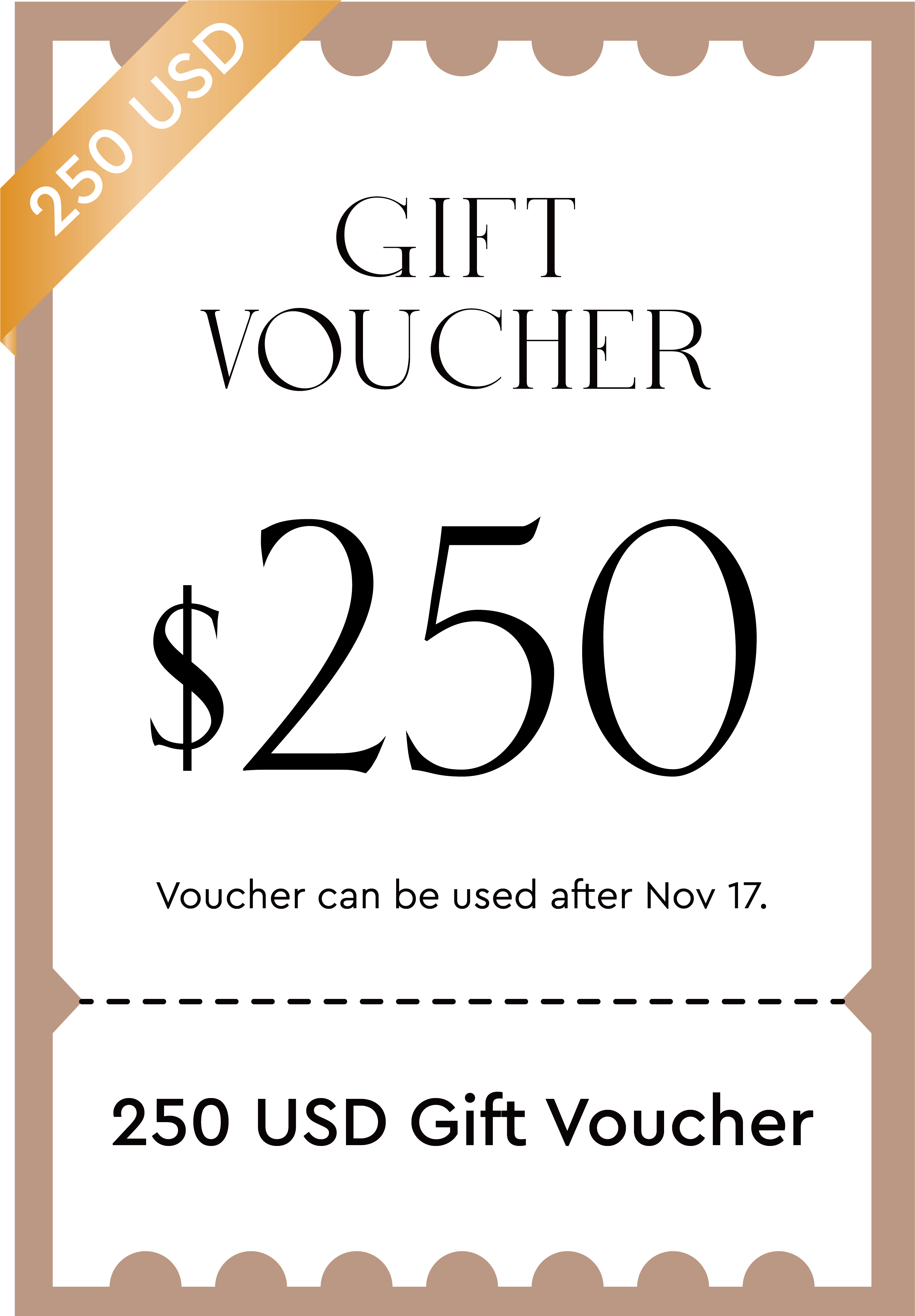 250 USD Gift Voucher
